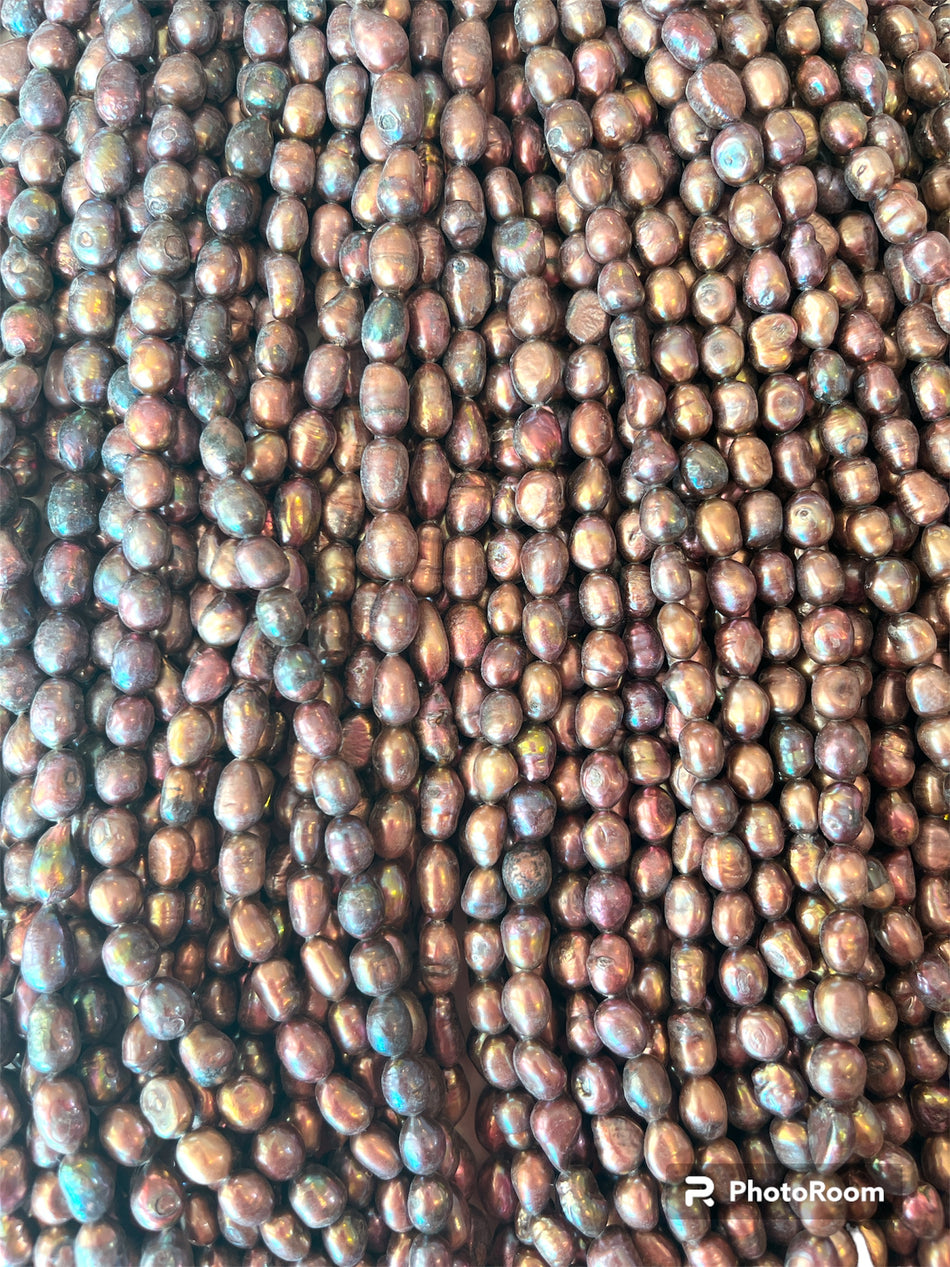 Freshwater Rice Pearl Strand, 10mm