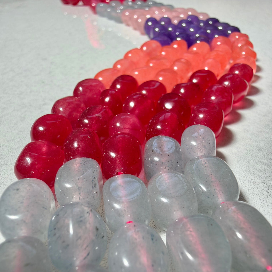 Multicolor Jade Nugget 10mm Strand