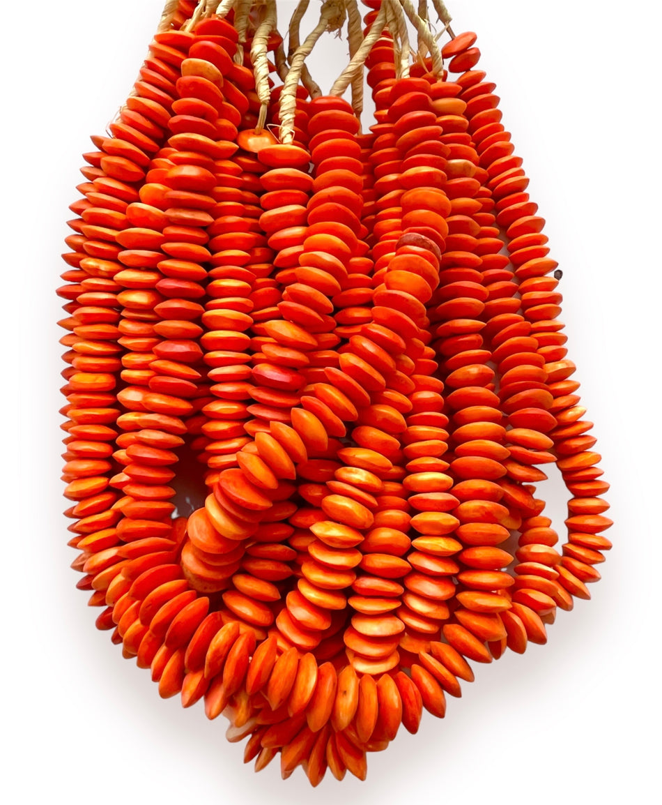 Orange Rondelle African Bead Strand