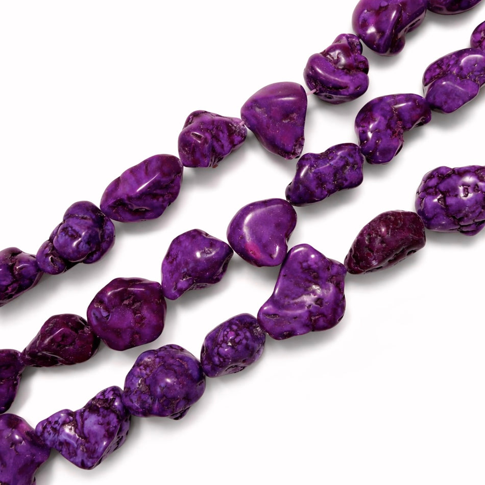 Purple Magnesite Chunk Bead 26mm Strand