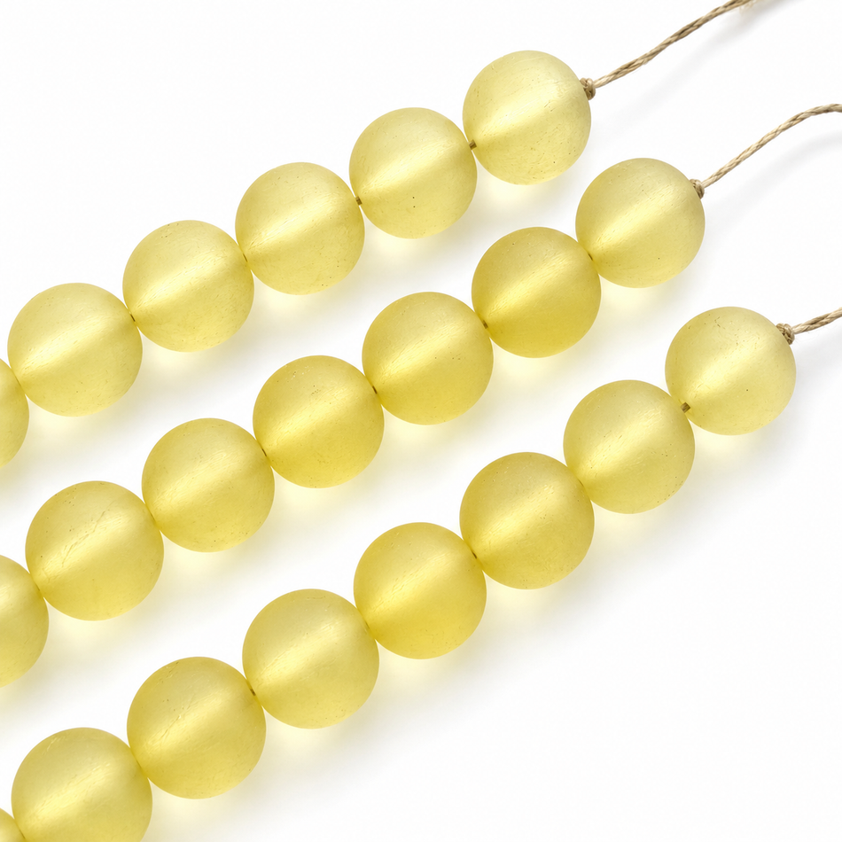 Round Transparent Matte Resin 16mm Bead Strand
