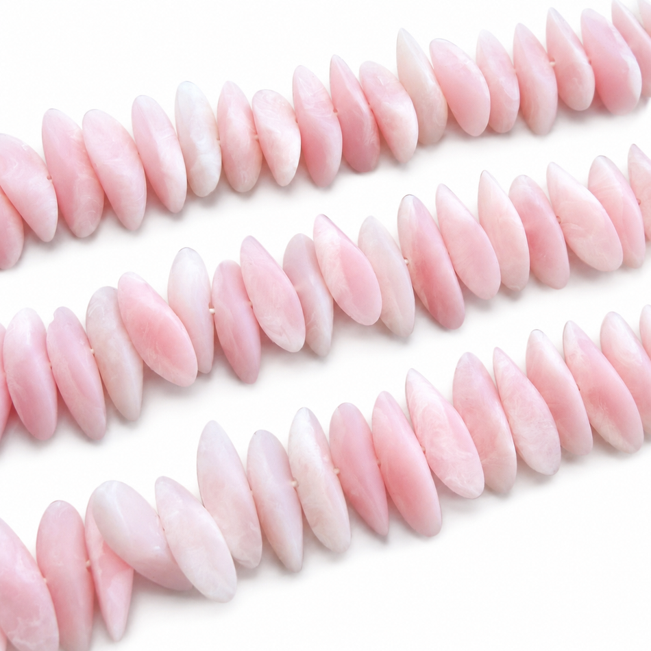 Matte Resin Slice Bead 28mm Strand