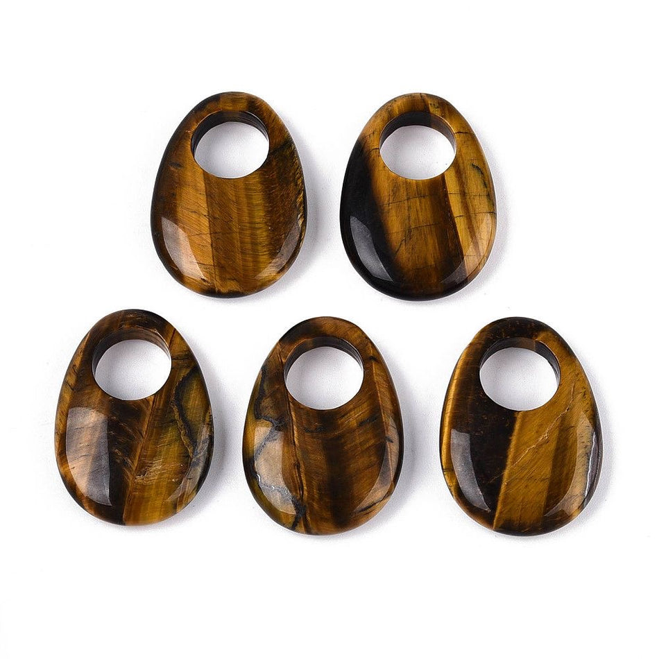 Oval Large Hole Pendant 35mm, 1pc