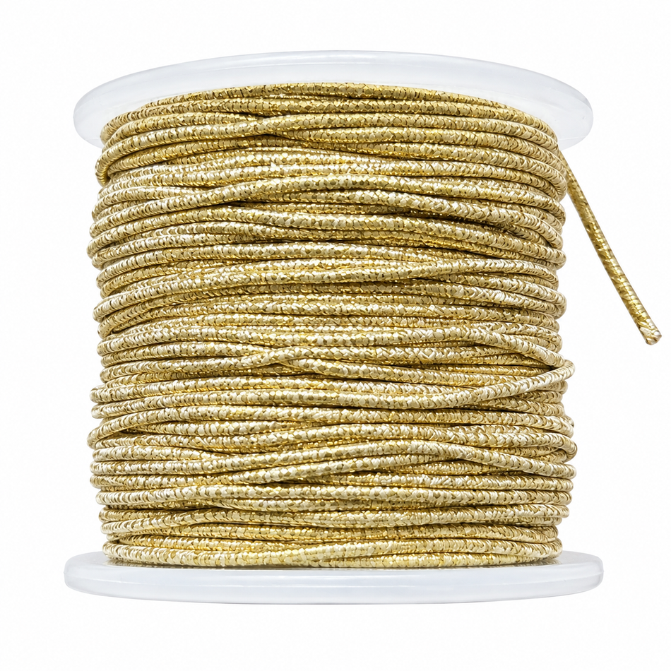 Elastic cord 1mm,  Metallic Gold 50 meters Spool