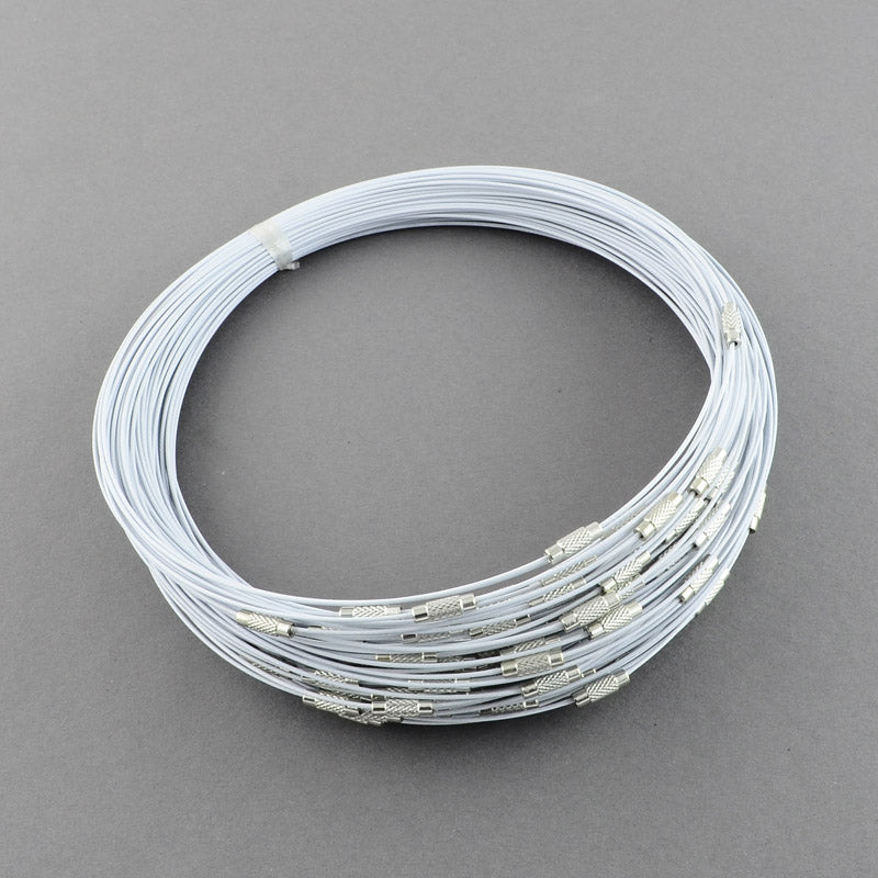 Stainless Steel Wire Necklace 17.5inch, 10pcs