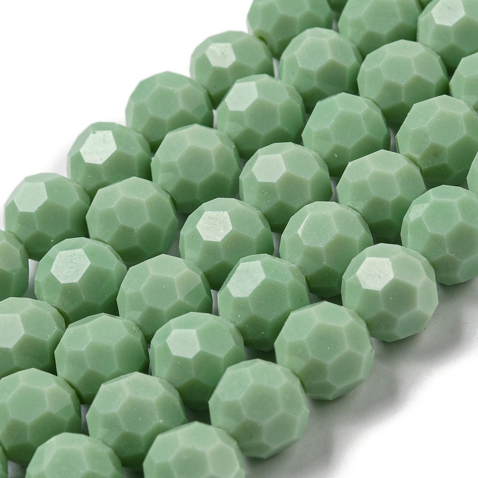 Opaque Round Crystal Bead Strand, 10mm