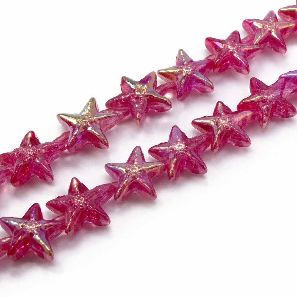 Acrylic Star Bead 14mm Strand