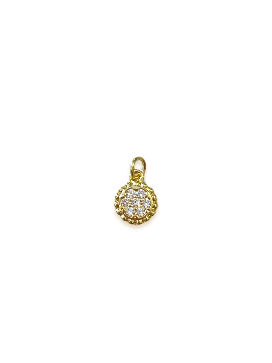 Gold Filled Zirconia Flower Pendant, 1pc