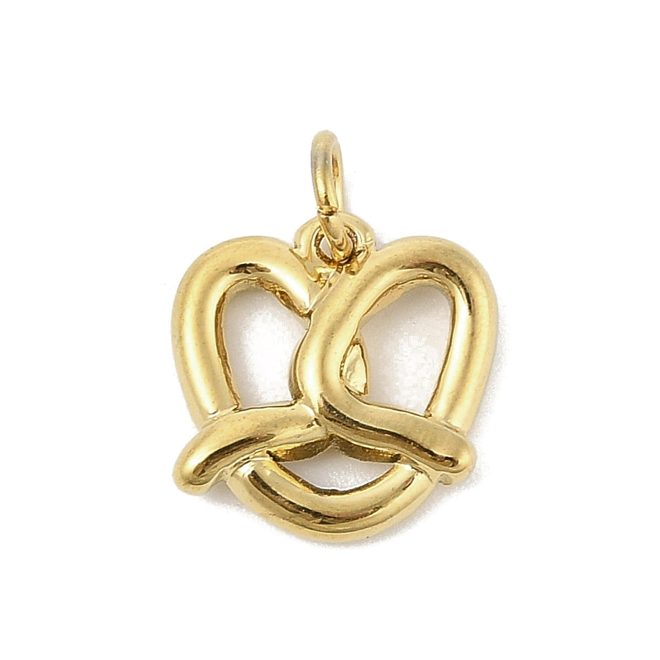 Stainless Steel Pretzel Pendant 12mm, 1pc