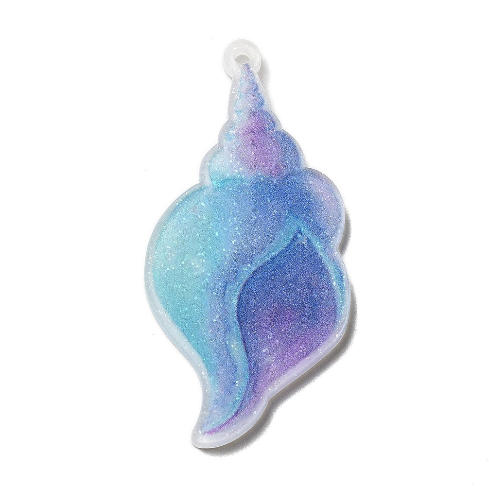 Shell Shape Acrylic Pendant 50mm, 2pcs