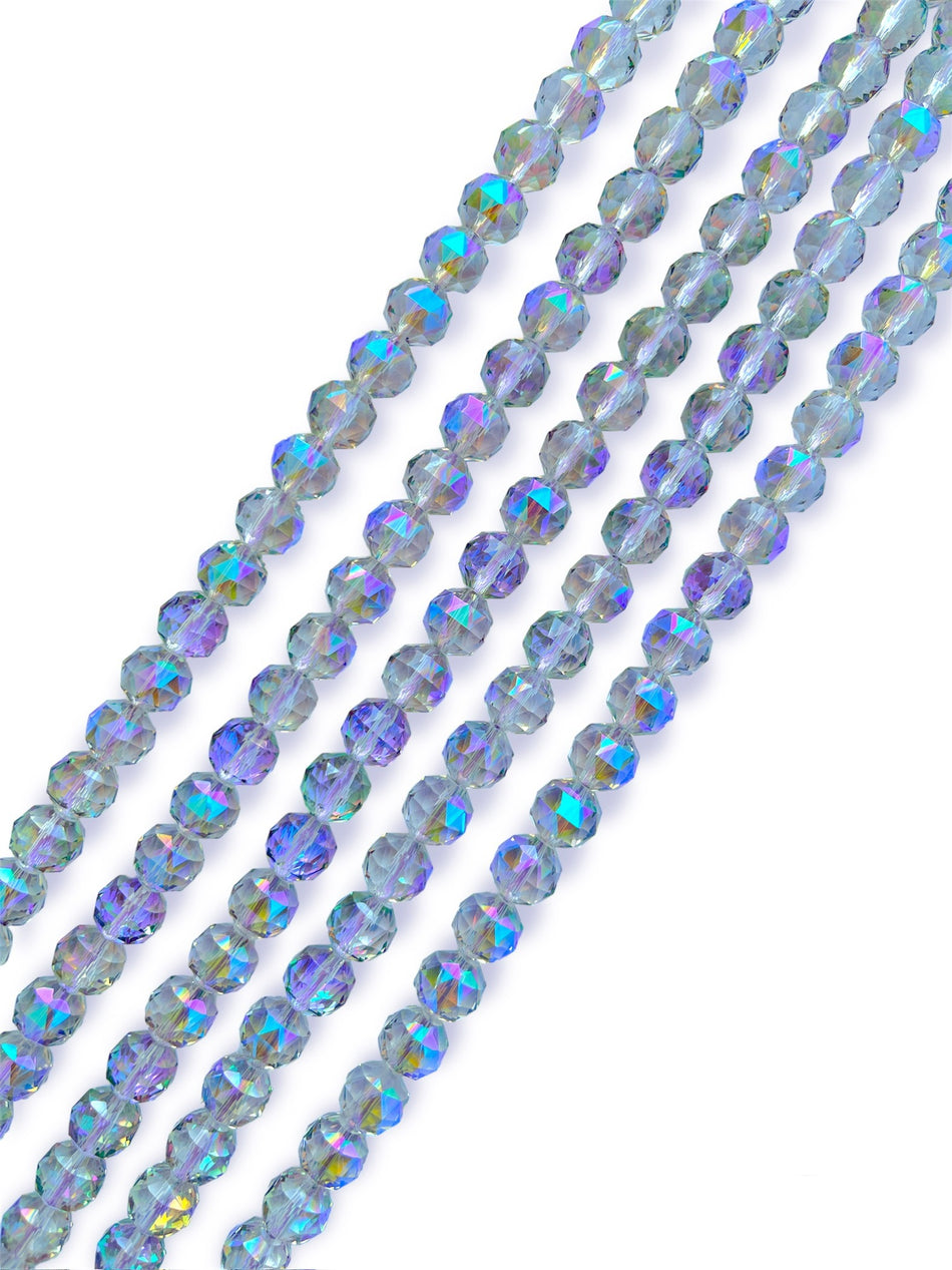 Faceted Round Crystal Strand, 12mm