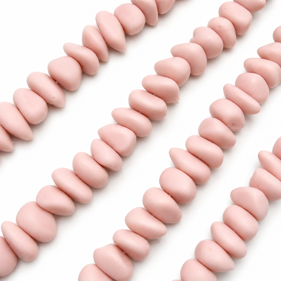 Resin Chips Solid Matte Color Bead 18mm Strand