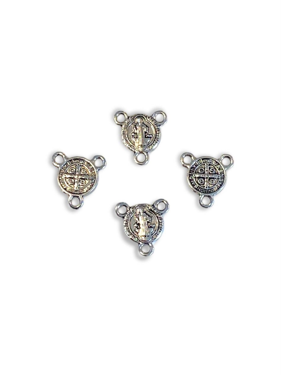St. Benedict Silver Rosary Center, 15pcs