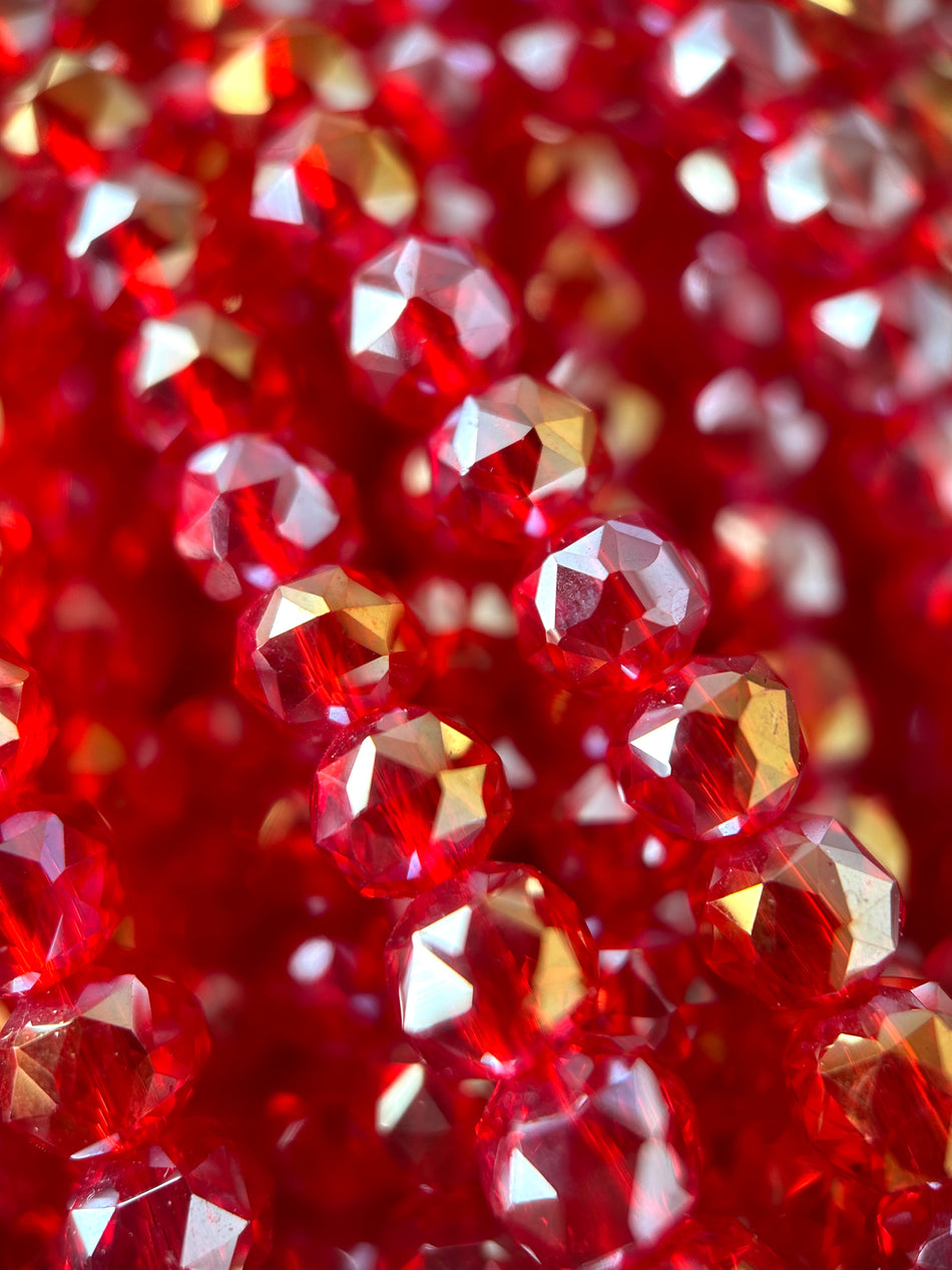 Faceted Round Crystal Strand, 6mm