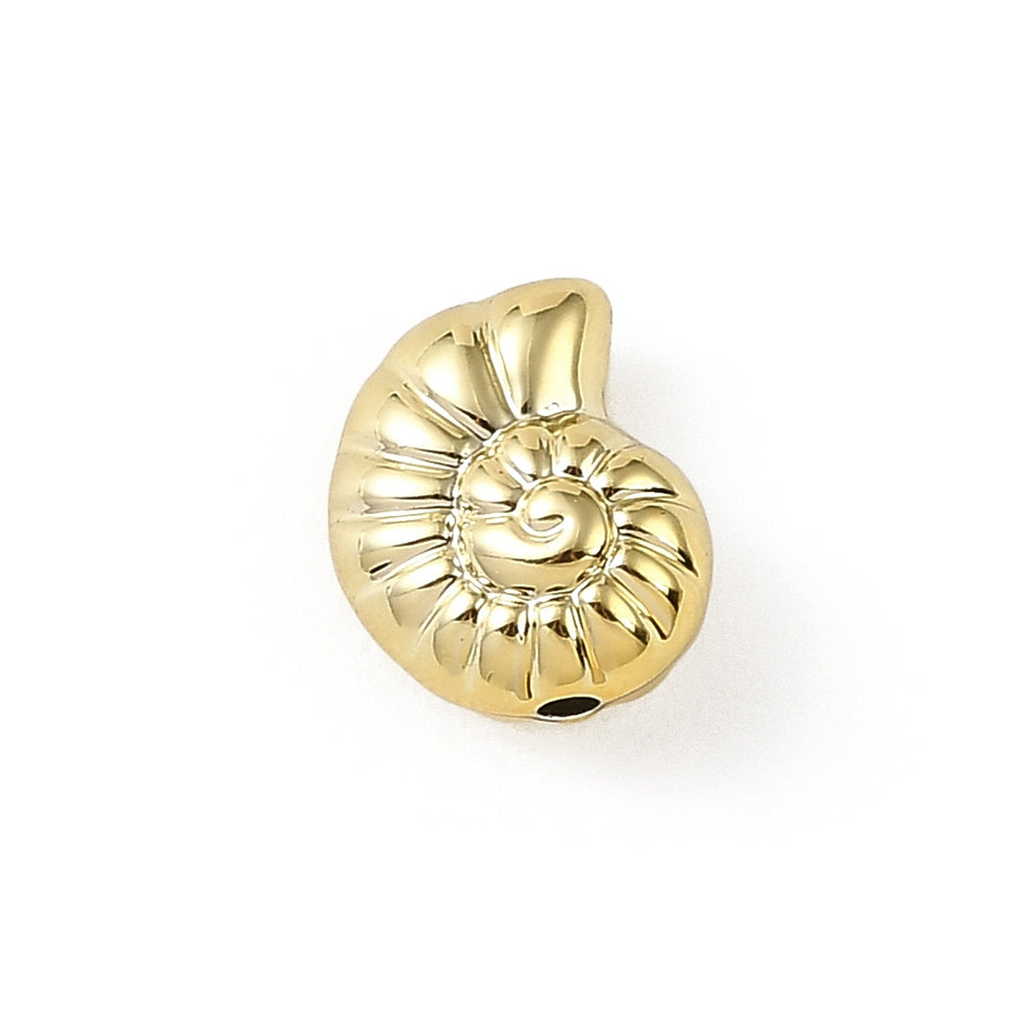 Acrylic Gold Conch Shell Beads 14mm, 10pcs