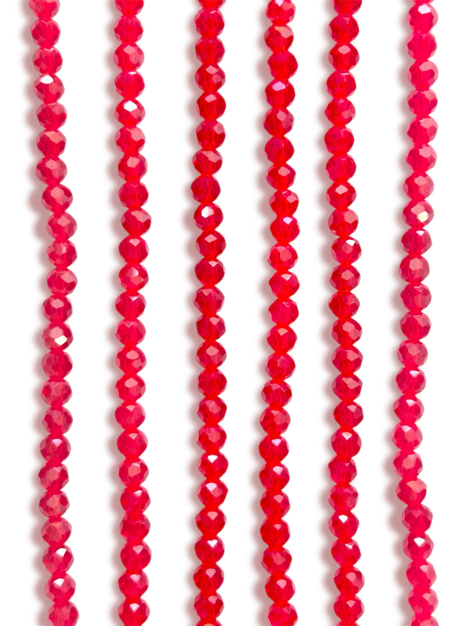 Faceted Rondelle Crystal Bead Strand, 4mm