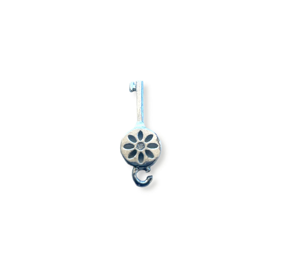 Silver Plated Key Charm 16mm, 2pcs