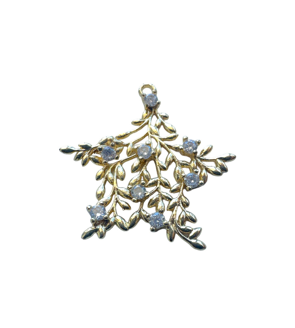 Gold-Filled Zirconia Star Pendant 25mm, 1pc