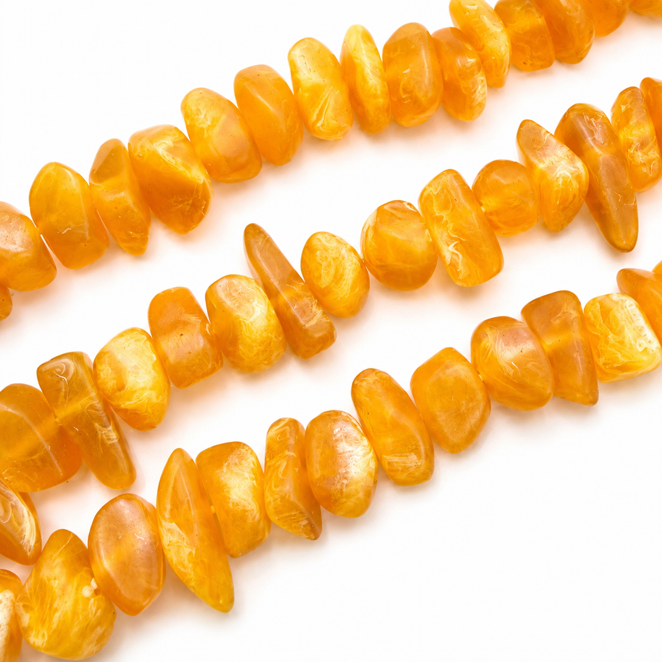 Matte Resin Chip Bead 20mm Strand
