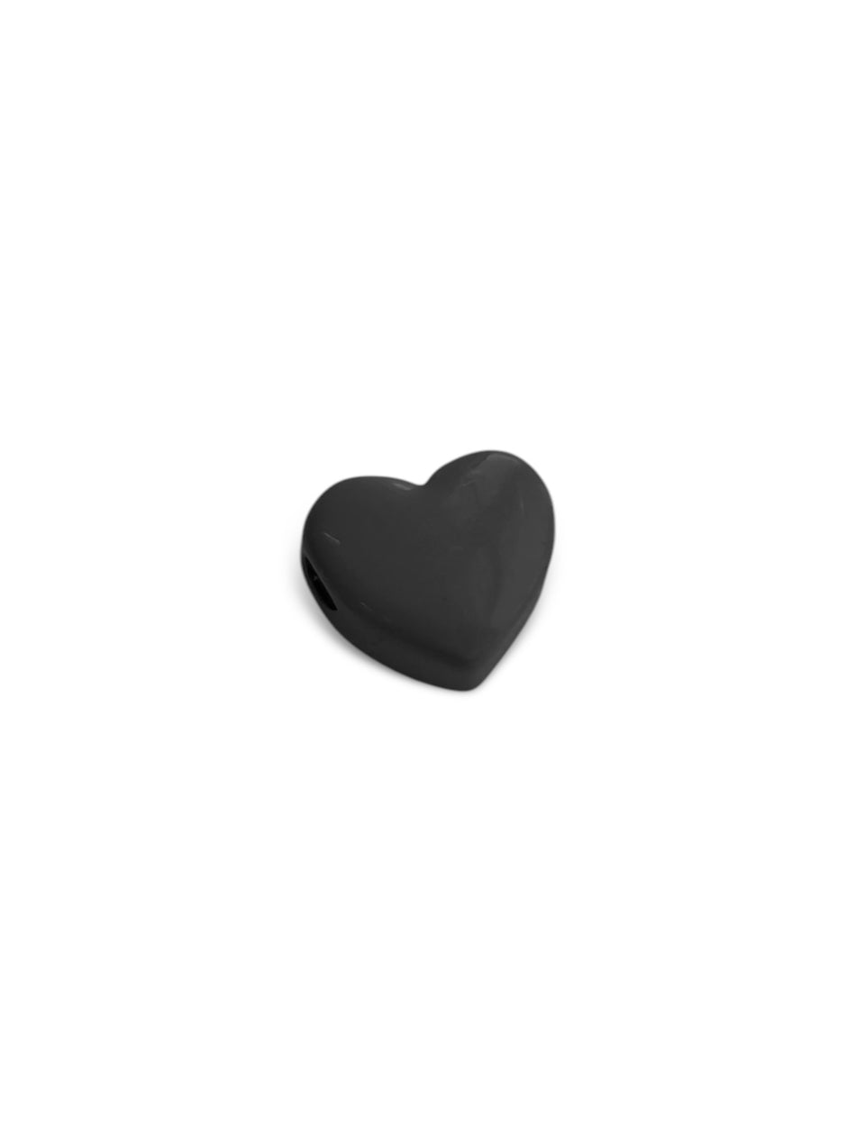 Enameled Metal Heart Pendant 10mm, 1pc