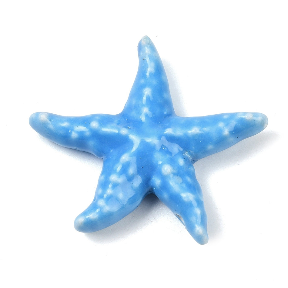 Porcelain Starfish Bead 40mm, 1pc