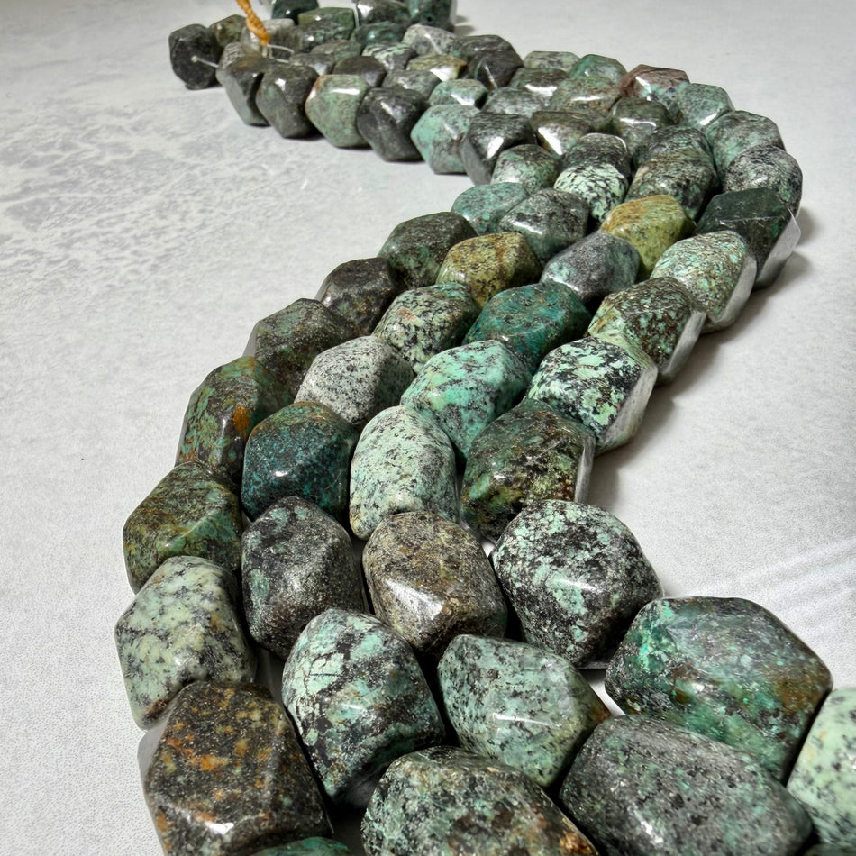 Dark Howlite Polygon Bead 20mm Strand
