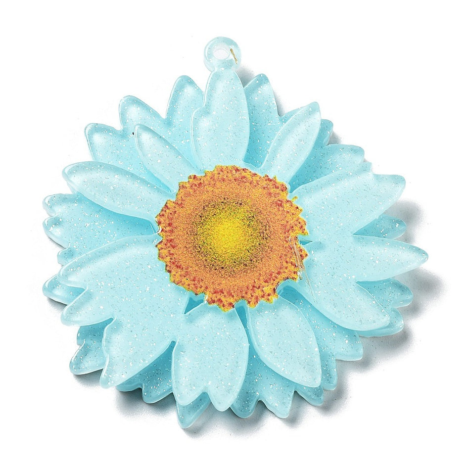 Flower Acrylic Pendant 42mm, 2pcs