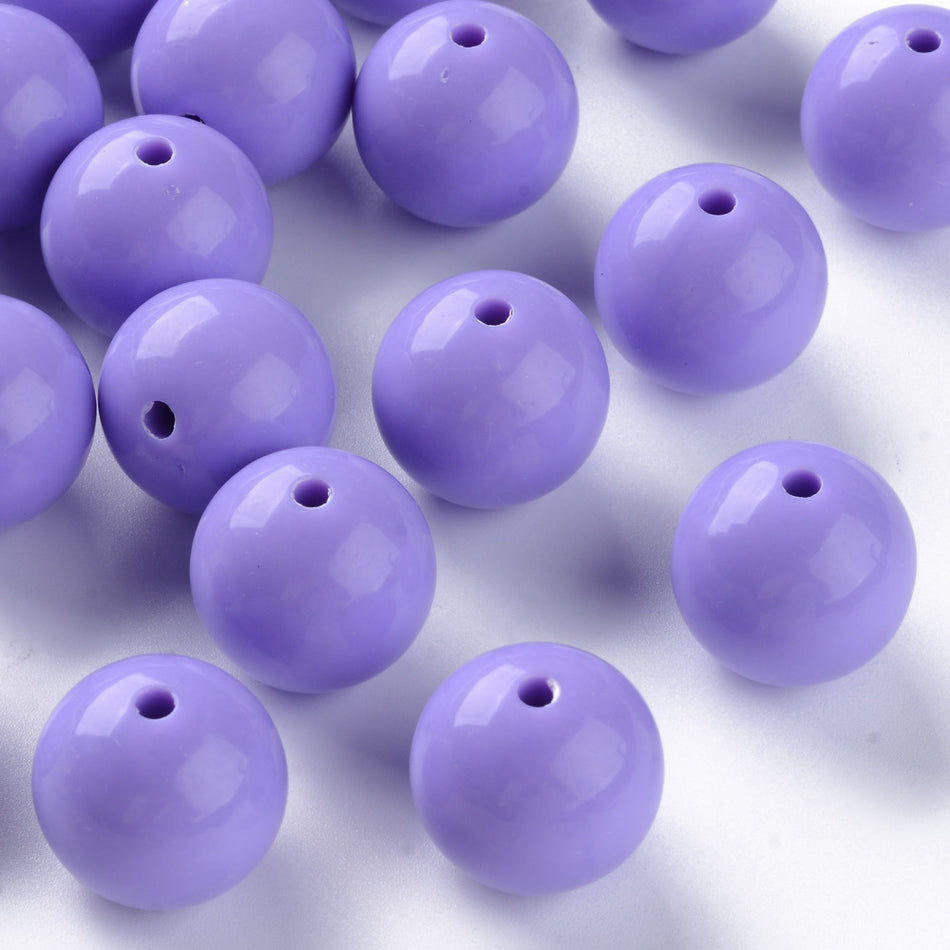 Solid Color Round Acrylic Beads 20mm, 10pcs