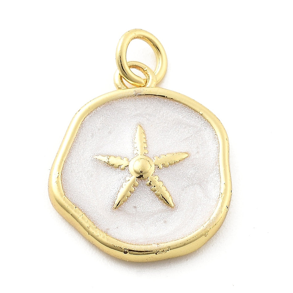18k Gold-Plated Starfish Pendant 18mm, 2pcs