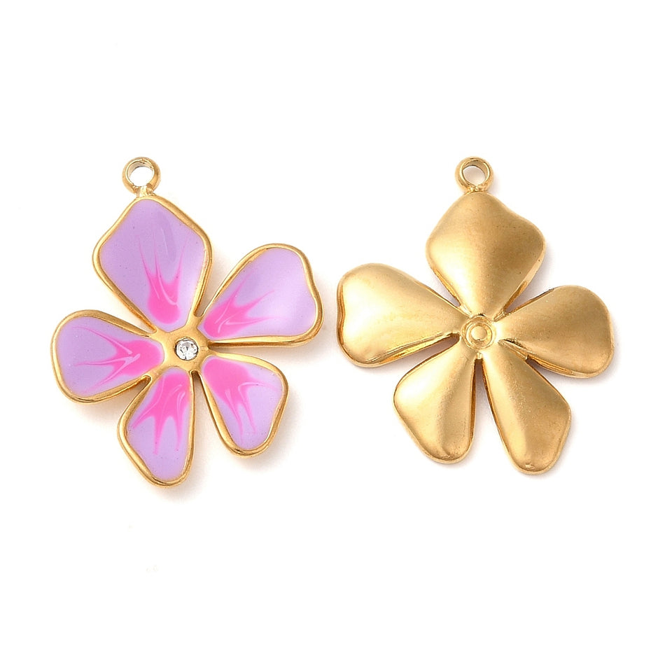 Stainless Steel Small Flower Pendant, 1pc