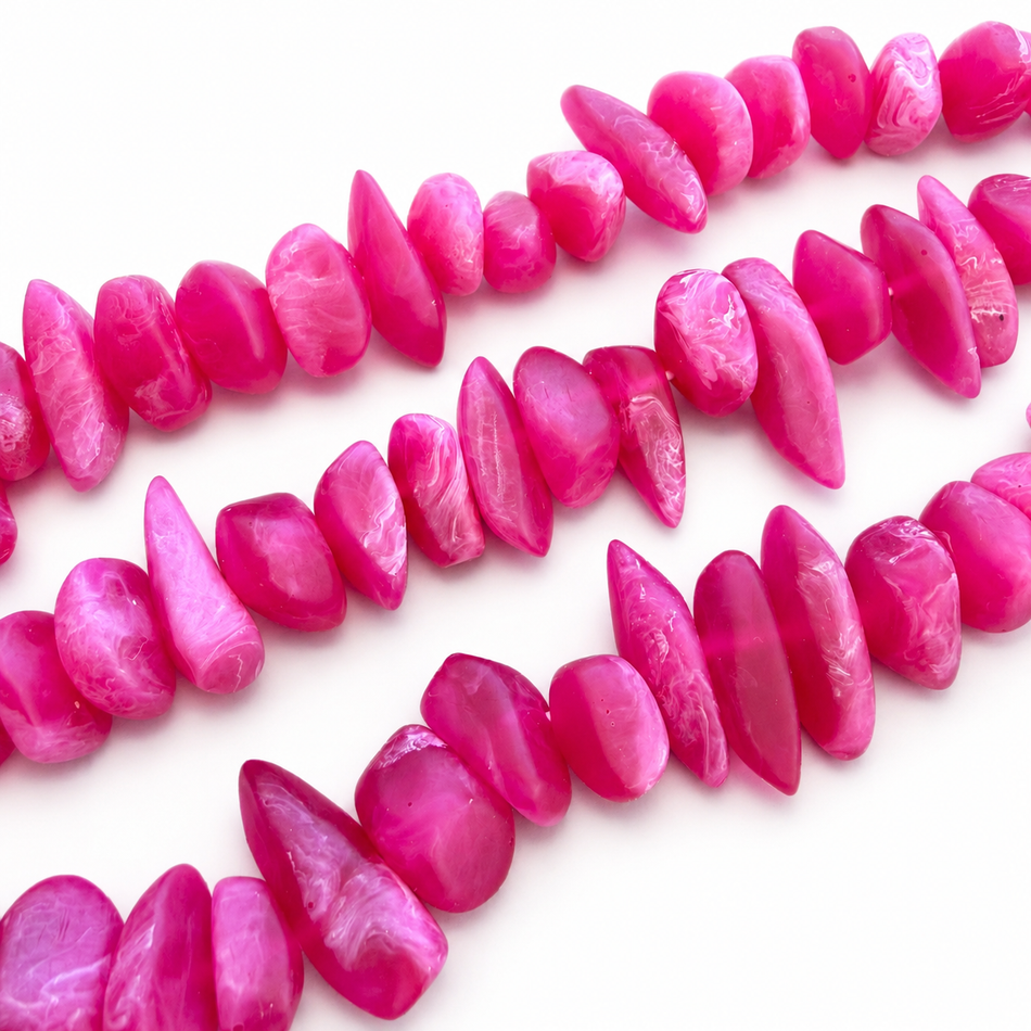 Matte Resin Chip Bead 20mm Strand