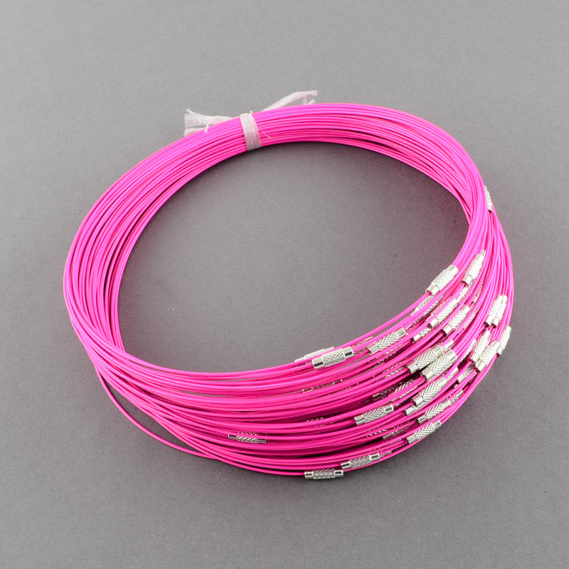 Stainless Steel Wire Necklace 17.5inch, 10pcs