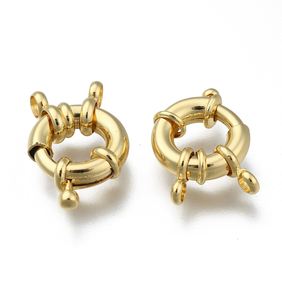 18k Gold-Plated Spring Clasp 16mm, 2pcs