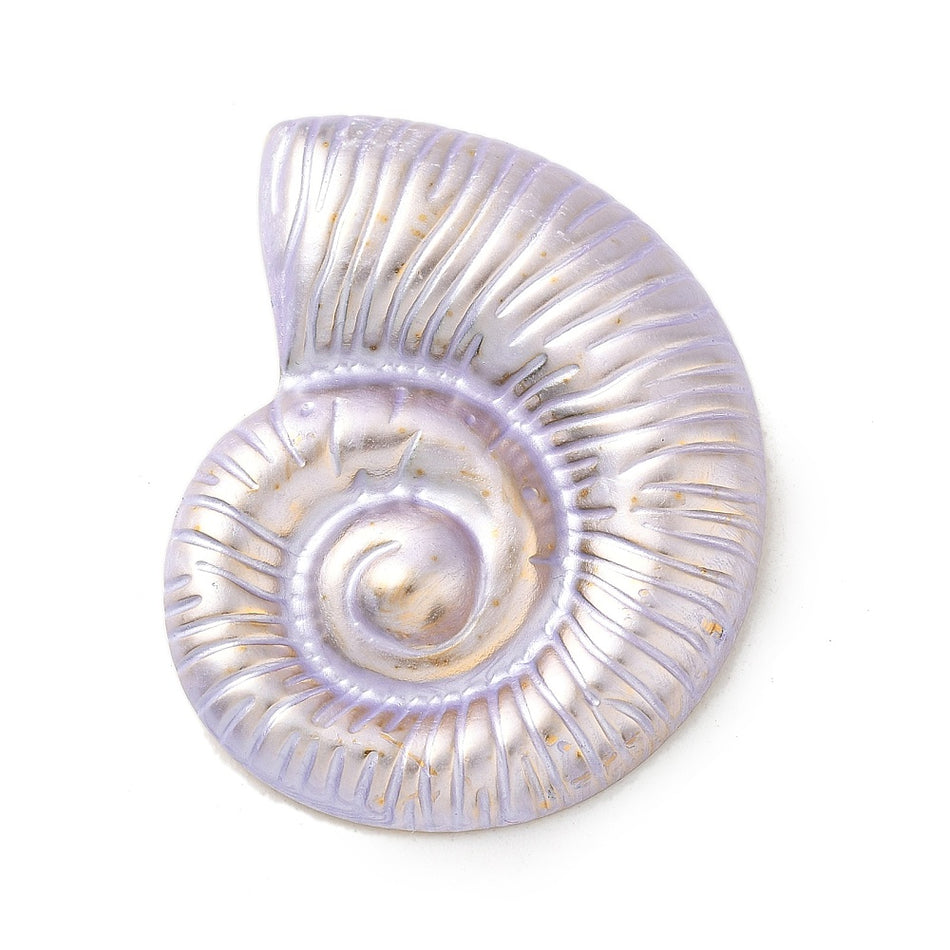 Stainless Steel Lilac Spiral Shell Pendant 46mm, 1pc