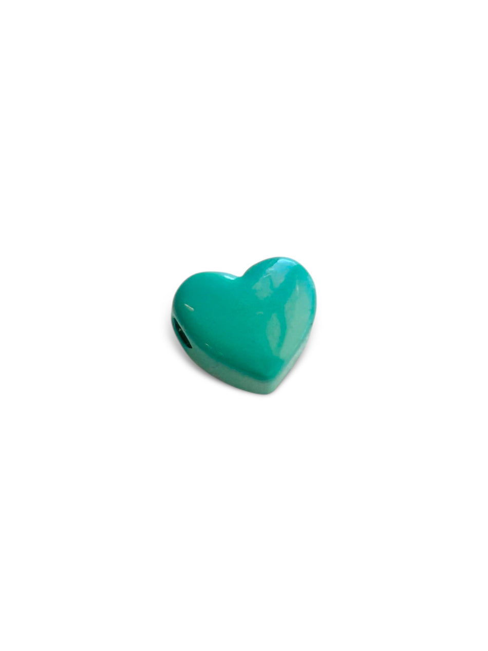 Enameled Metal Heart Pendant 10mm, 1pc