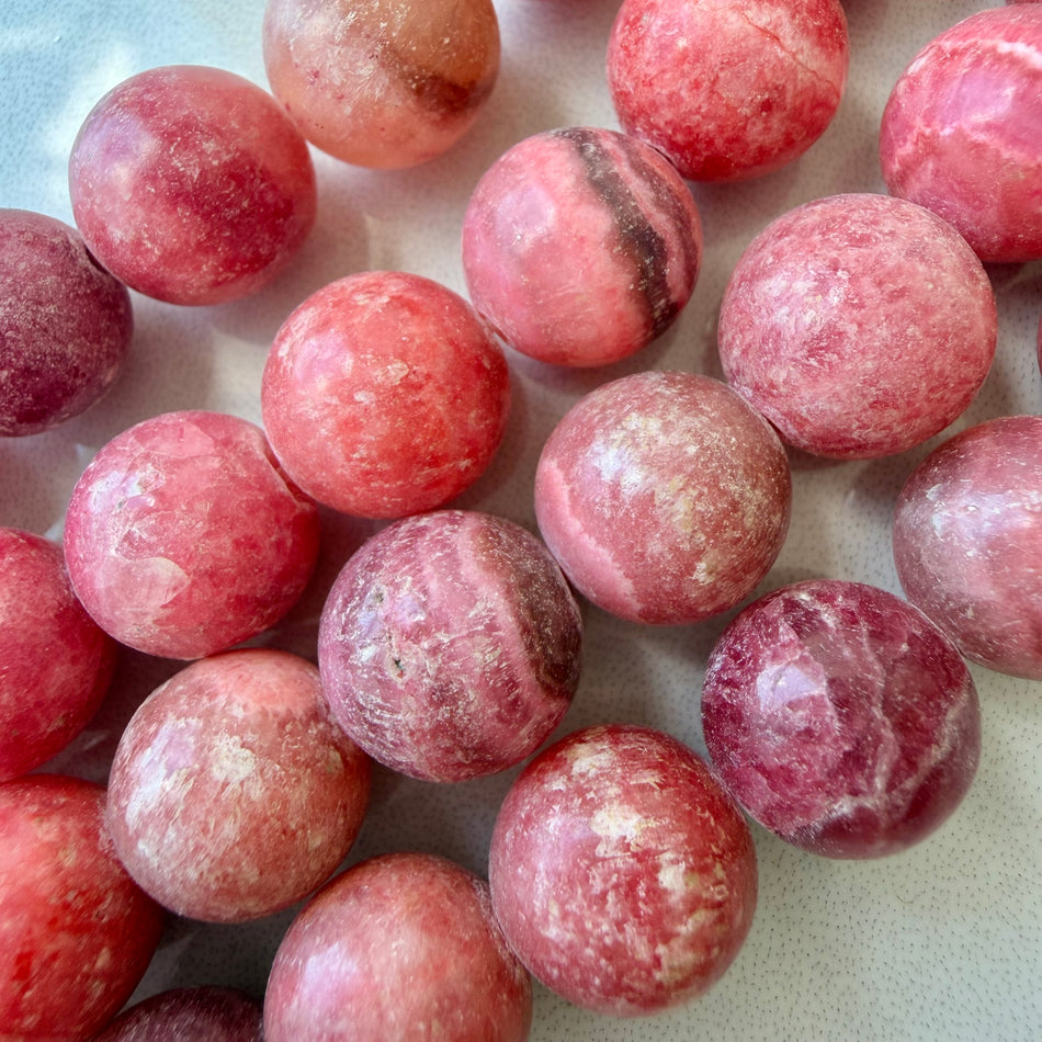 Round Red Jade 12mm Bead Strand