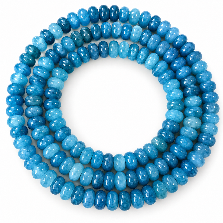 Glass Beads Strands, Rondelle, Bead Size 8.5mm, 31 inches Long Strand.
