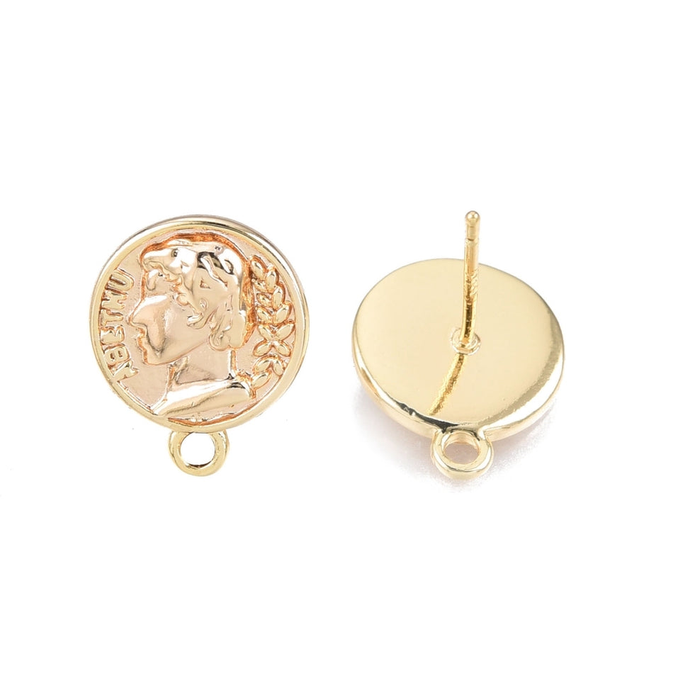 Gold-Filled Coin Earrings, 1 Pair