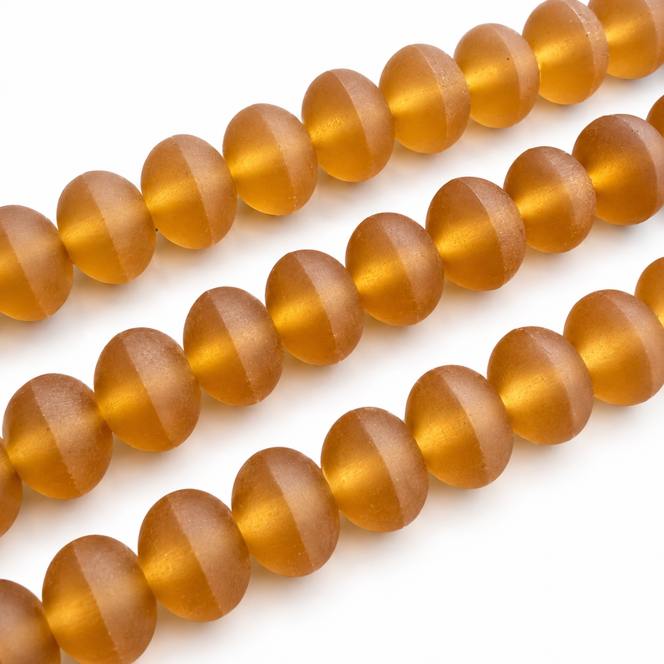 Transparent Matte Resin Rondelle Bead 18mm Strand