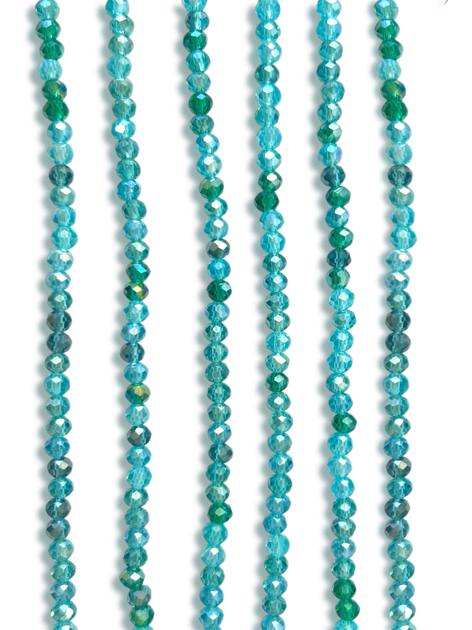 Faceted Rondelle Crystal Bead Strand, 4mm