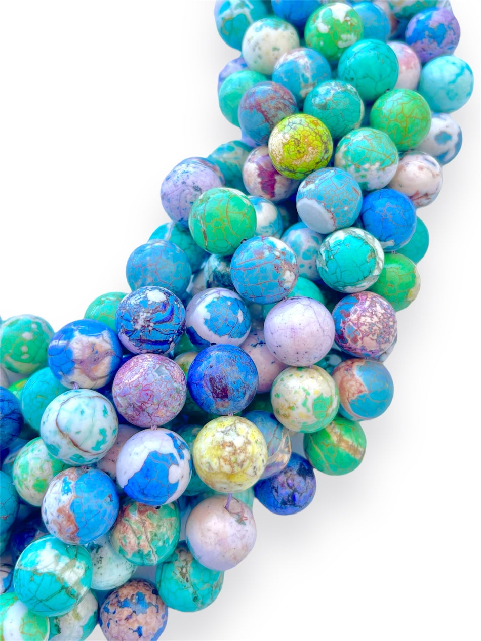 Multicolor Round Howlite Strand, 16mm