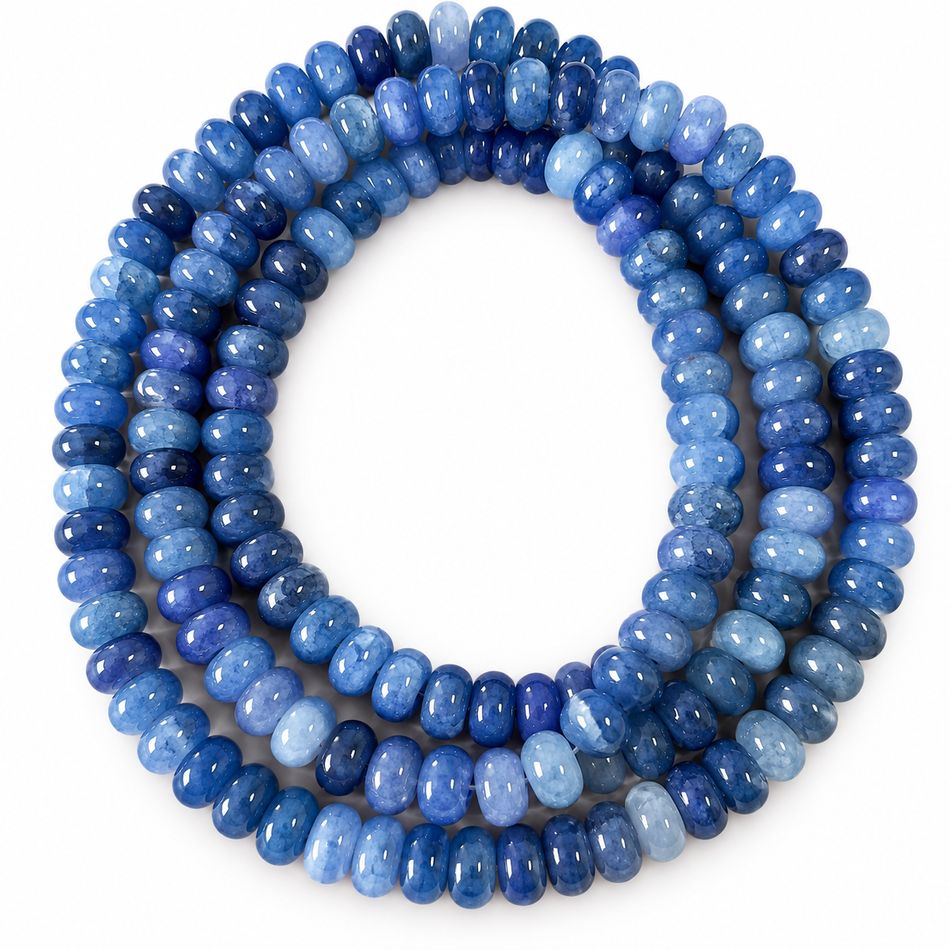 Glass Beads Strands, Rondelle, Bead Size 8.5mm, 31 inches Long Strand.