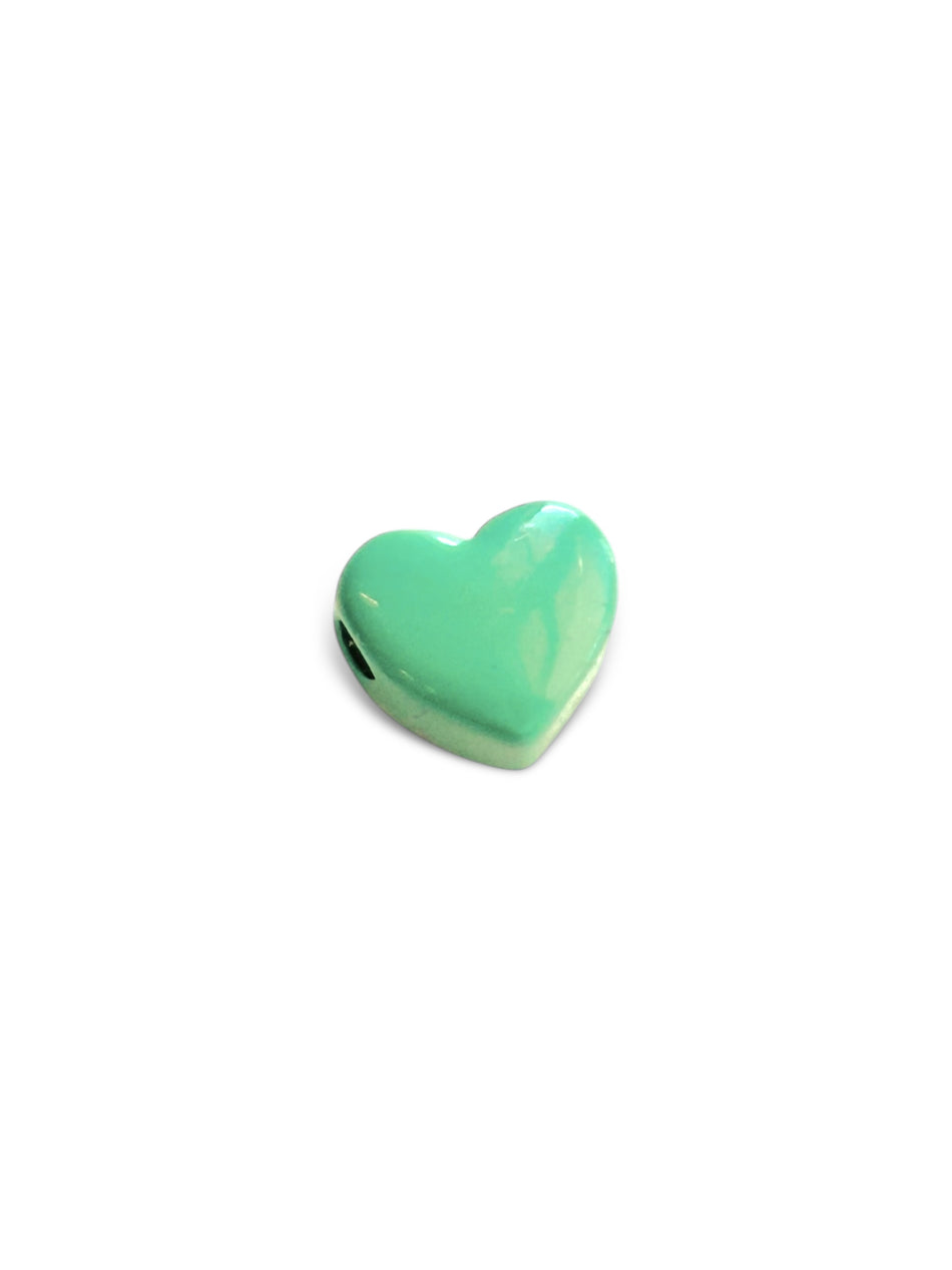 Enameled Metal Heart Pendant 10mm, 1pc
