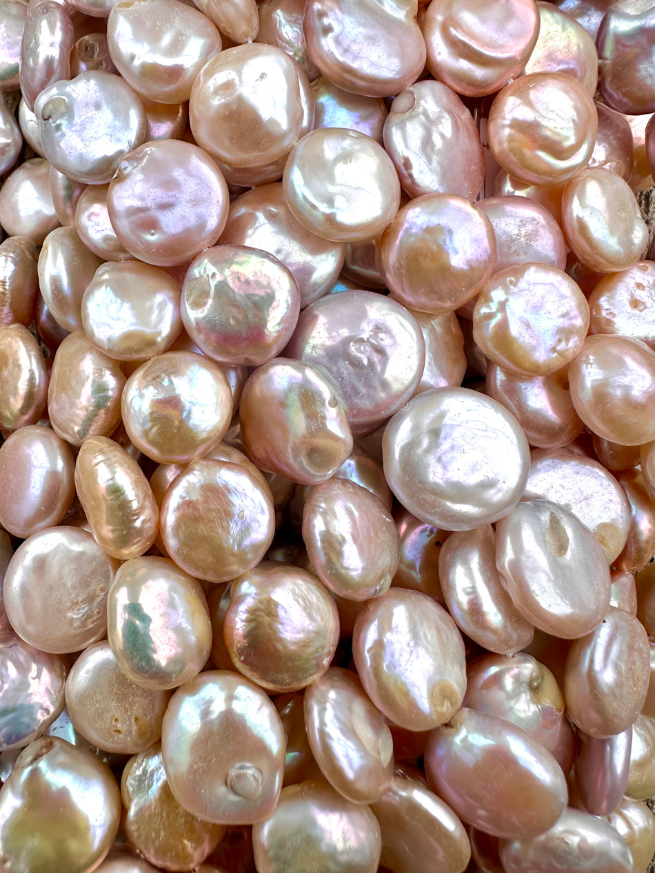 Freshwater Coin Pearl Strand, 12-16mm