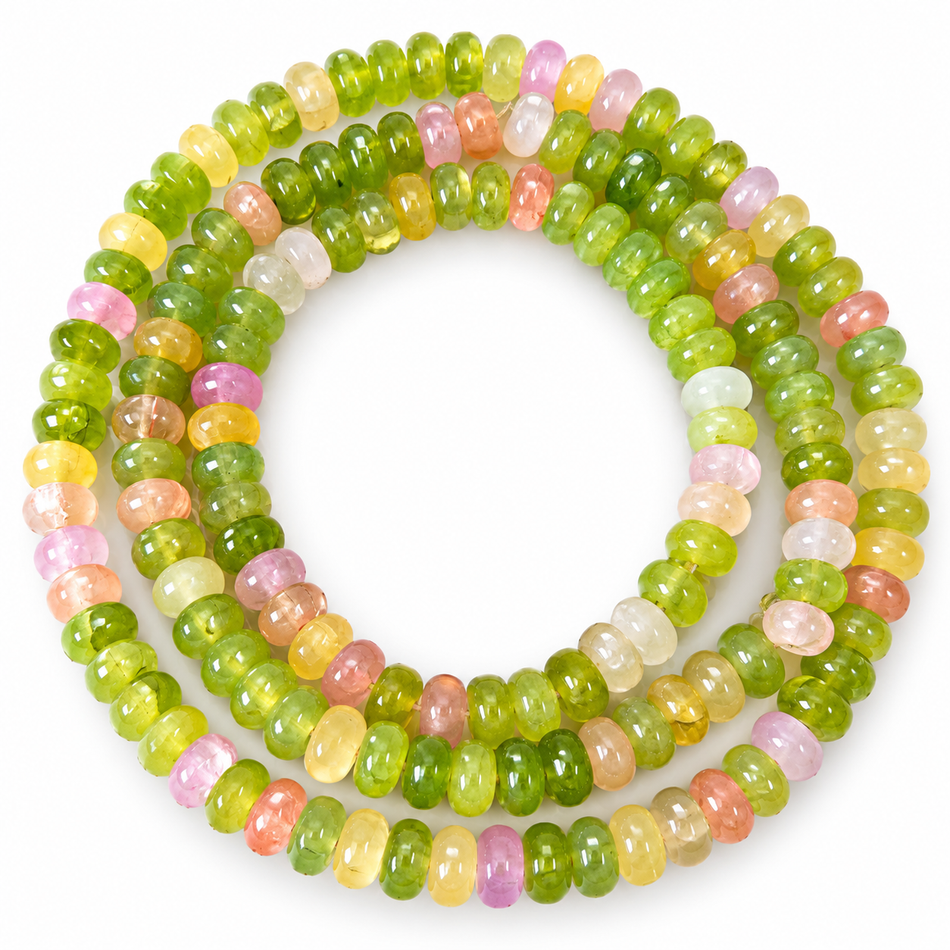 Glass Beads Strands, Rondelle, Bead Size 8.5mm, 31 inches Long Strand.