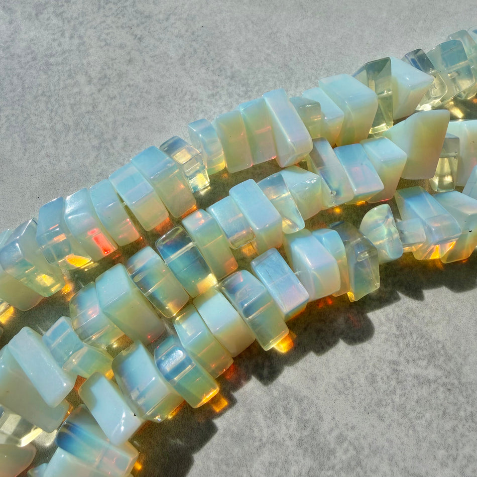 Opalite Triangle Bead 16-18mm Strand