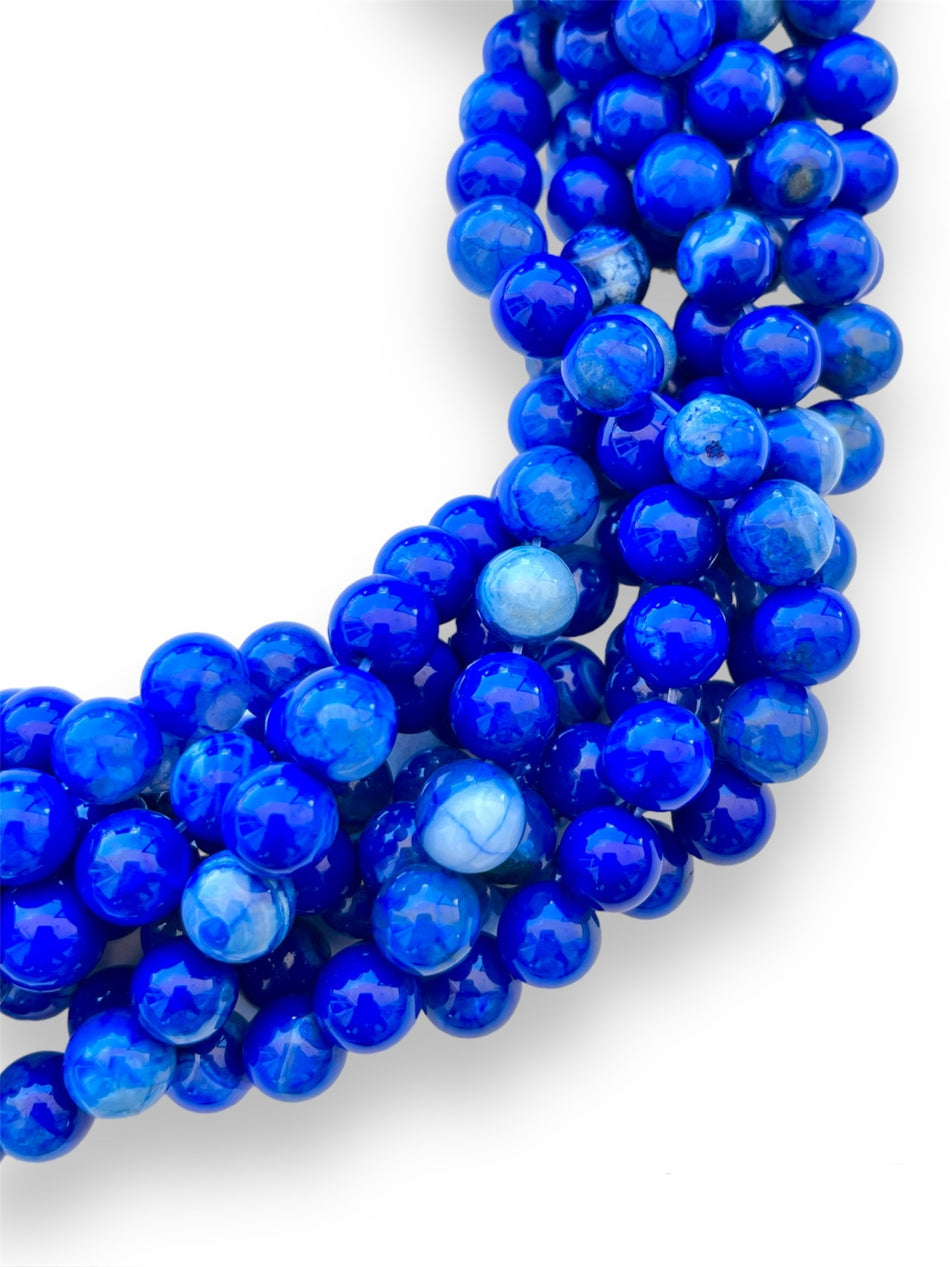 Blue Round Gemstone Strand, 10mm