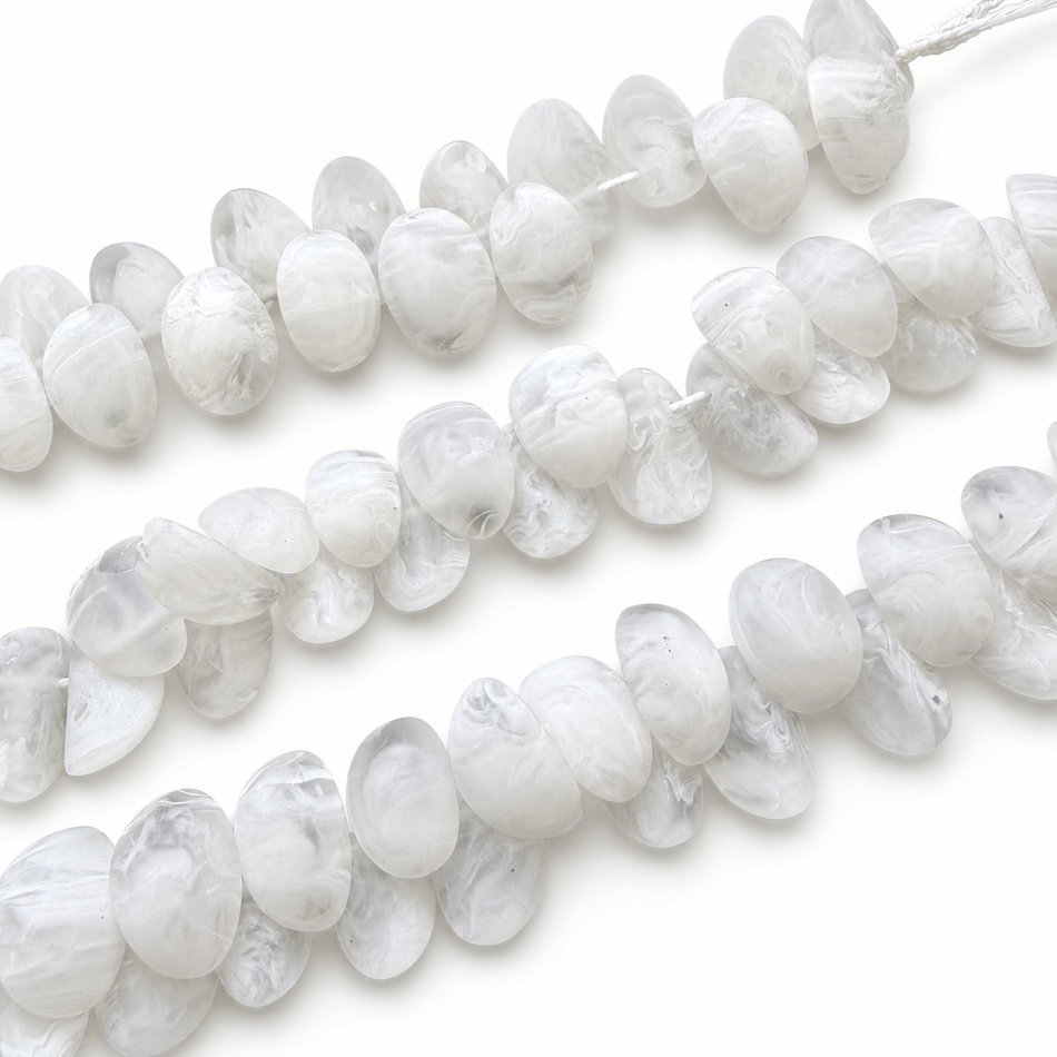 Matte Resin Drop Bead 22mm Strand