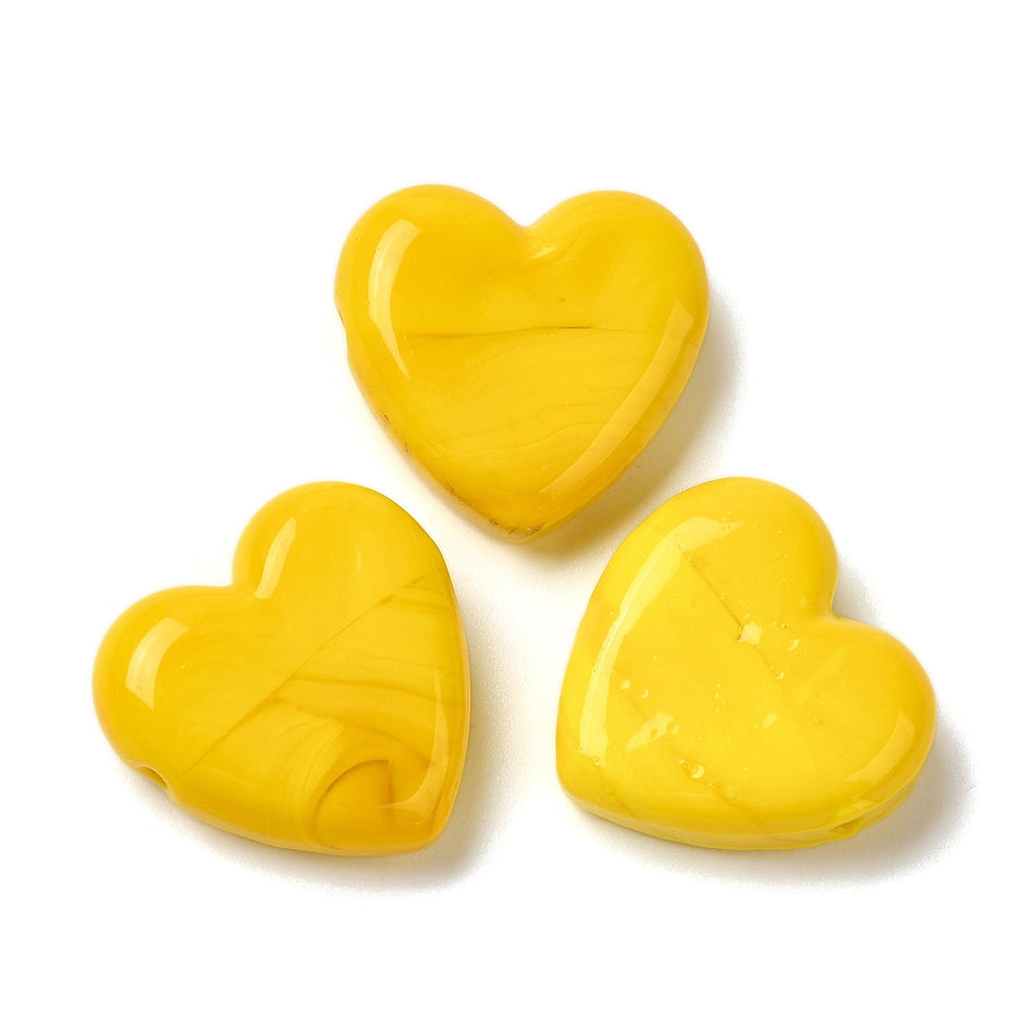 Lampwork Heart Bead 20mm, 2pcs