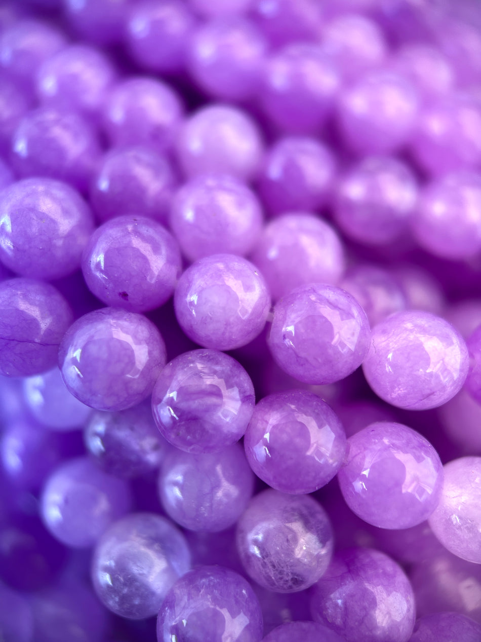 Round Purple Jade Strand, 6mm